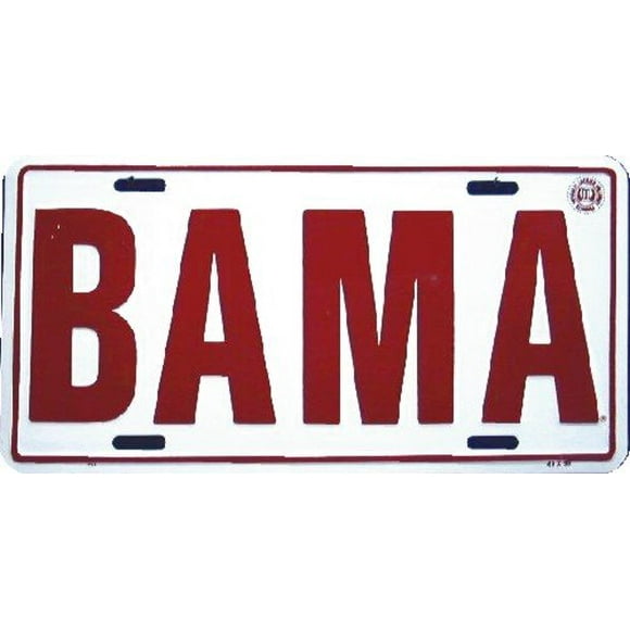HangTime Bama (block letters) embossed metal auto tag