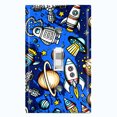 thumbnail image 1 of Metal Light Switch Wall Plate Outlet Cover (Spaceship UFO Astronaut Rocket Outerspace Star Blue - Single Toggle), 1 of 2