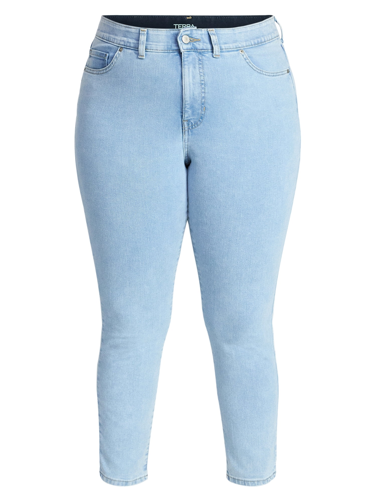 Terra & Sky Women's Plus Signature Denim Skinny Jeans with Control Panel, Sizes 16W-26W
