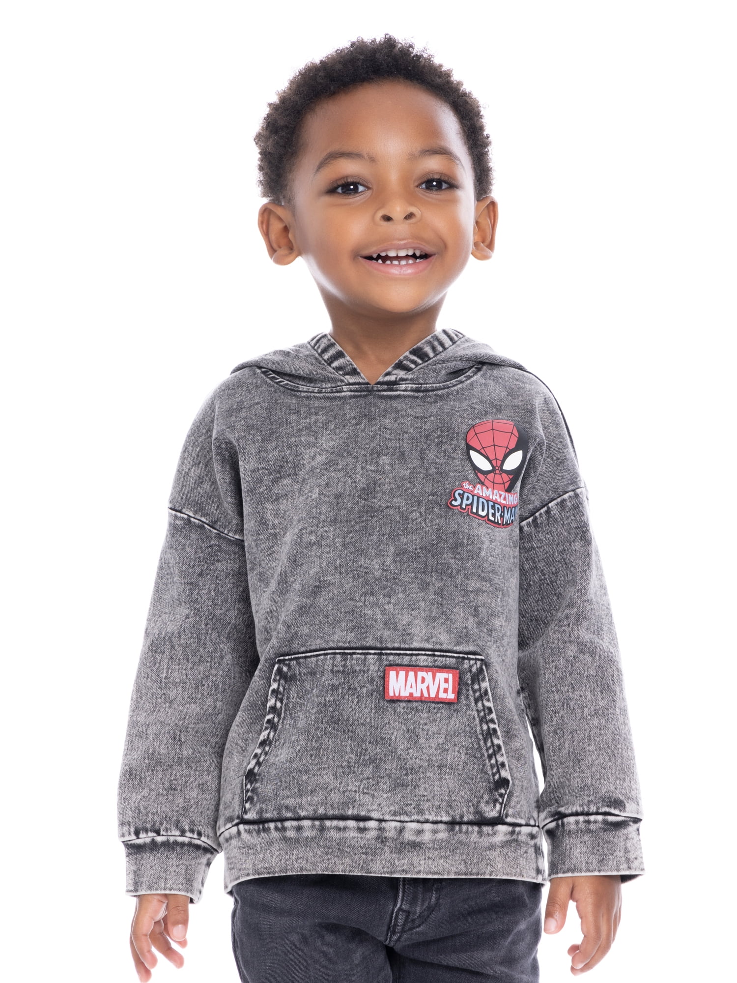 Spider-Man Toddler Boys Mineral Washed Graphic Hoodie, Sizes 12M-5T