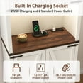 thumbnail image 6 of 72" Tall Farmhouse Kitchen Pantry Cabinet with 10 Side Shelves and LED Light & Power Outlet, 5 Layers Pantry Storage Cabinet with Barn Doors&Load-Bearing Steel Pipe for Dining Room,Living Room,White, 6 of 9