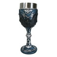 thumbnail image 3 of Vampire Flying Bat Blue With Silver Knotwork Scroll Patterns Wine Goblet Chalice, 3 of 8