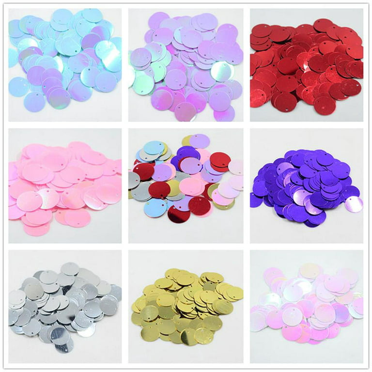 Large Round Flat Loose Sequins Sewing Garments Bags Shoes Crafts PVC Sequin  10g
