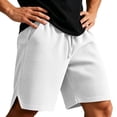 thumbnail image 5 of Besolor Mens Shorts Summer Casual Breathable Drawstring Elastic Waist Casual Workout Shorts with Pockets(X-Large,White), 5 of 6