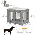 thumbnail image 3 of PawHut Meuble Cage pour Chien, Table d'Appoint pour Chenil, Gris, 3 of 10