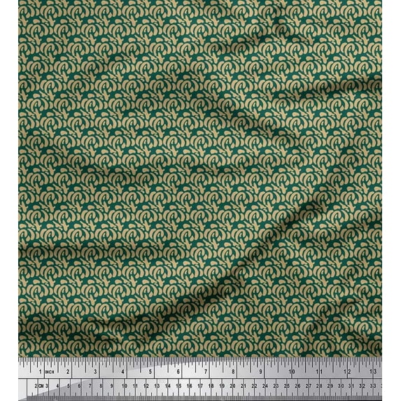 Soimoi Cotton Voile Fabric Brush Stroke Abstract Printed Fabric 1 Yard 56 Inch Wide