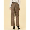 thumbnail image 4 of Pantalones a cuadros casuales Allegra K para mujer marrón XS, 4 of 5