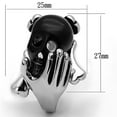thumbnail image 2 of Two-Tone IP Black Stainless Steel Ring with Epoxy in Jet for Women Jet Stone Color Style TK1206 Size 11, 2 of 6