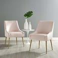 thumbnail image 4 of Modway Discern Upholstered Performance Velvet Dining Chair Set of 2 in Pink, 4 of 4