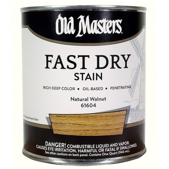 4-Pack of 1 qt Old Masters 61604 Natural Walnut Fast Dry Stain Interior Oil-Based Wood Stain