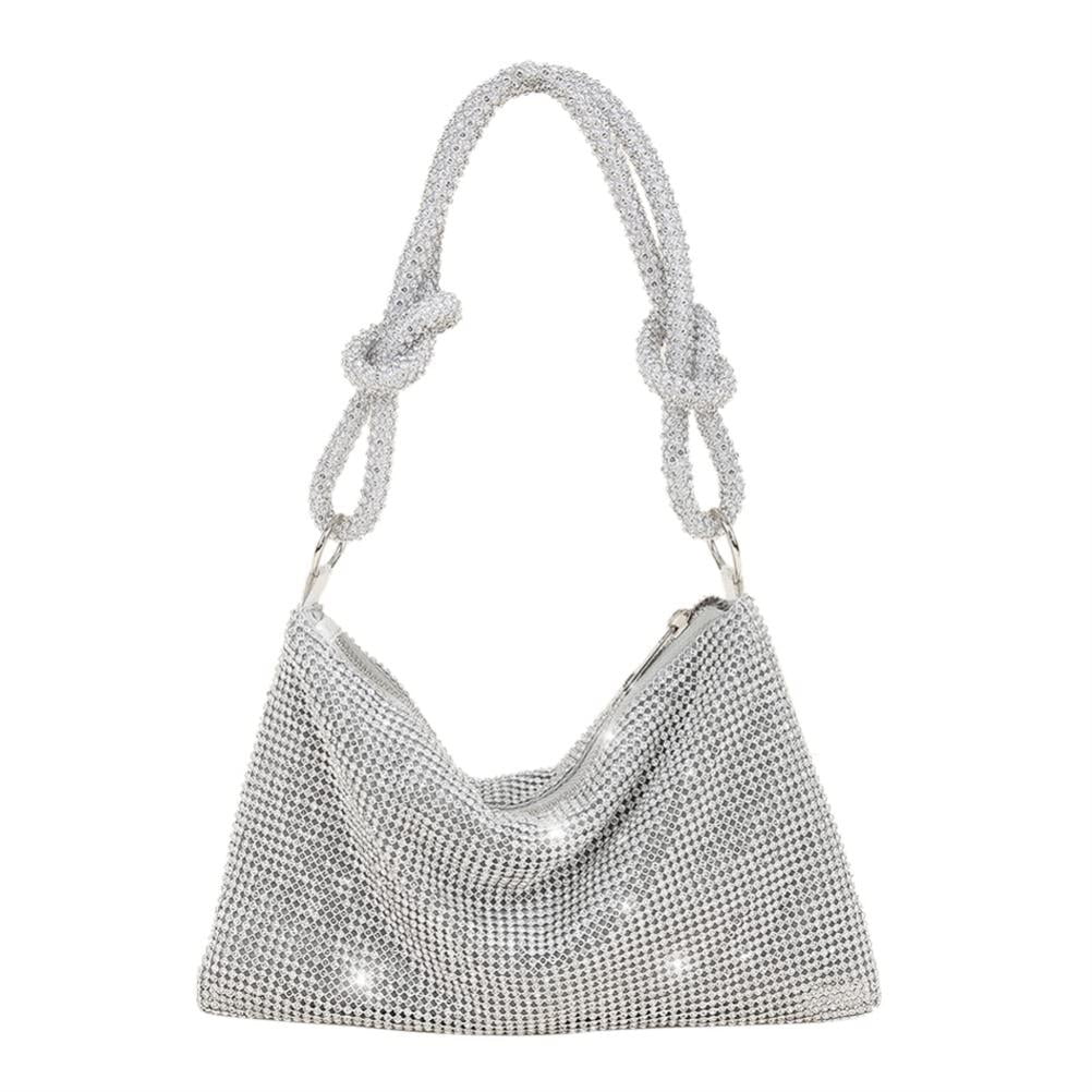 Rhinestone Hobo Bag For Women Shiny Evening Bag Handbag Purse Party Club Prom Bling Wedding Purse Shoulder Bag Walmart