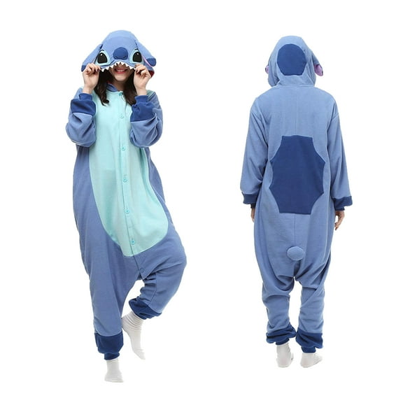 Unisex Adult Pajamas Kigurumi Anime Suit Clothes Flannel Little Monster Stitch Sleepwear Costume New