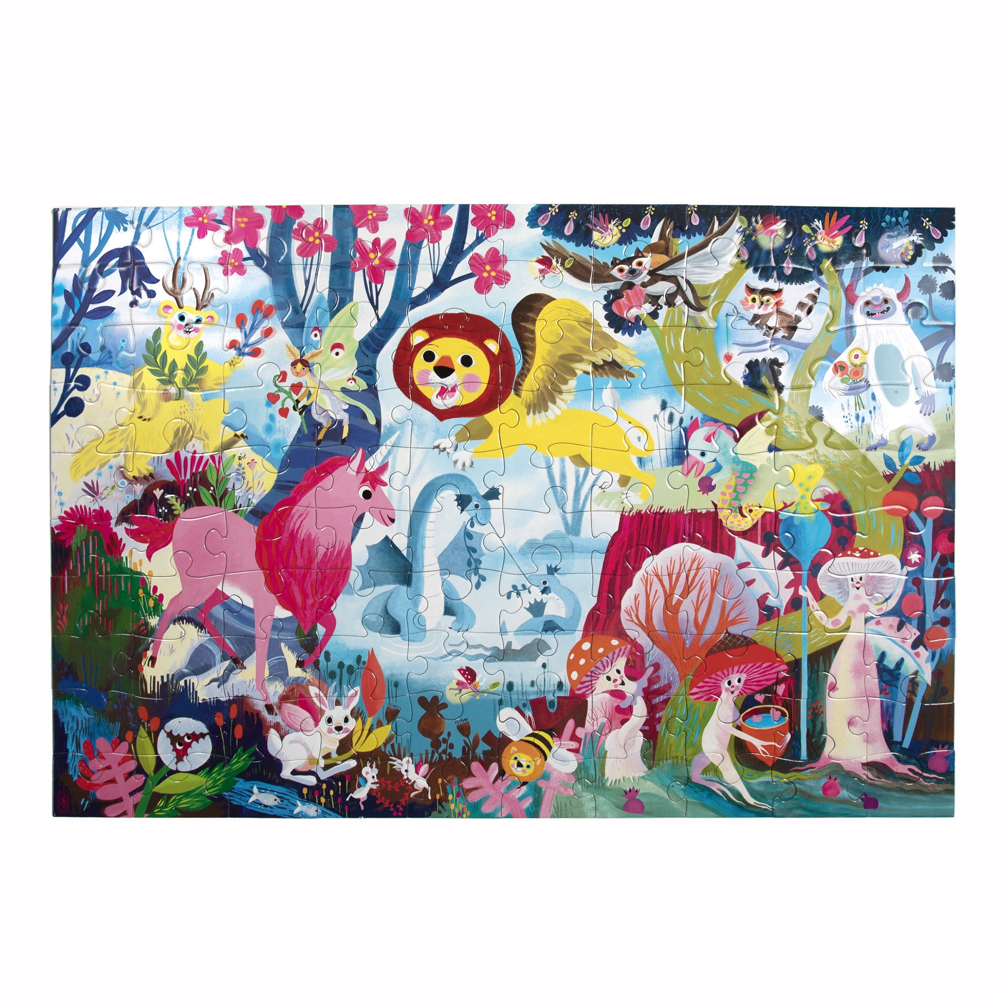 eeBoo: Magical Creatures - 100 Piece Puzzle - 24 x 16" Kids Jigsaw, Glossy High-Quality Pieces, Ages 5+