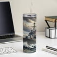 thumbnail image 4 of WWII Navy Destroyer 20oz Insulated Water Bottle Skinny Tumbler Includes Straw, 4 of 7