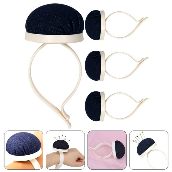WRITWAA 4-Pack Multi-Color Wrist Pin Cushions with Adjustable Wristband Sewing Tool Wear Resistant
