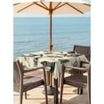 thumbnail image 3 of Outdoor Tablecloth with Umbrella Hole for Patio/Picnic/Party/Camping, Beige Architecture Waterproof Table Cloth Square Cover Washable, Abstract City Vintage Modern Art (60"x 60"), 3 of 9