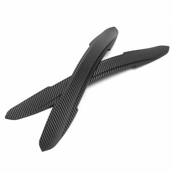 2x Black Carbon Fiber Car Anti-Collision Patch Bumper Guard Strip Automobile Anti-Scratch Bumper Protector
