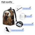 thumbnail image 3 of Disketp Grassland Sunflower Cow print Canvas Backpack Lightweight Travel Daypack Student Rucksack Laptop Backpack-Medium, 3 of 5