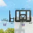 thumbnail image 4 of Heavy Duty Wall Mount Basketball Hoop: 43.3" Shatterproof Backboard, Steel Rim, Tear-Proof Net for Outdoor/Indoor Play. Easy Assembly. Black., 4 of 6