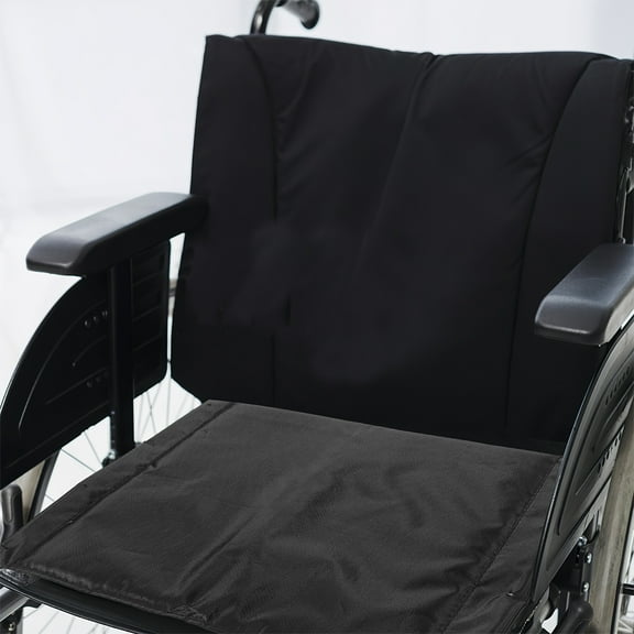 LOLIPPYY Black Wheelchair Back Support Cushion Set - Comfortable Outdoor Seating Accessory for Wheelchairs