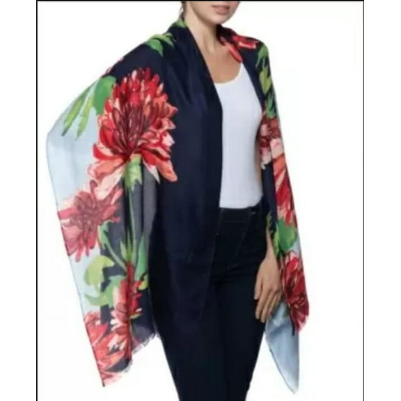 Inc International Concepts Bold Floral-print Pashmina Blue One Size