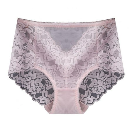 

Baywell Women s Plus Size Underwear Ladies Sexy Lace High Waisted Panties Soft Full Breathable Briefs For Women Gray Tag 3XL/US XL