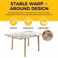 thumbnail image 4 of Pink Purple Flower Table Cloths for 4 Foot Rectangle Tables, Spring Country Floral Leaf Grey Plaid Patio Waterproof Elastic Fitted Tablecloths, Washable Rectangular Table Cover for Camping, 4 of 8