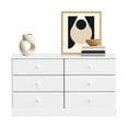thumbnail image 3 of Prepac Astrid 6 Drawer Wooden Double Dresser, 15.5" x 47.5" x 26.85", White, 3 of 14