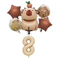 thumbnail image 5 of Juego de Globos con tema de capibara de dibujos animados, decoraciones para fiesta de cumpleaños de animales para niños con número de lámina de caramelo de 40 pulgadas, Globos para Baby Shower, 6 uds., 5 of 5