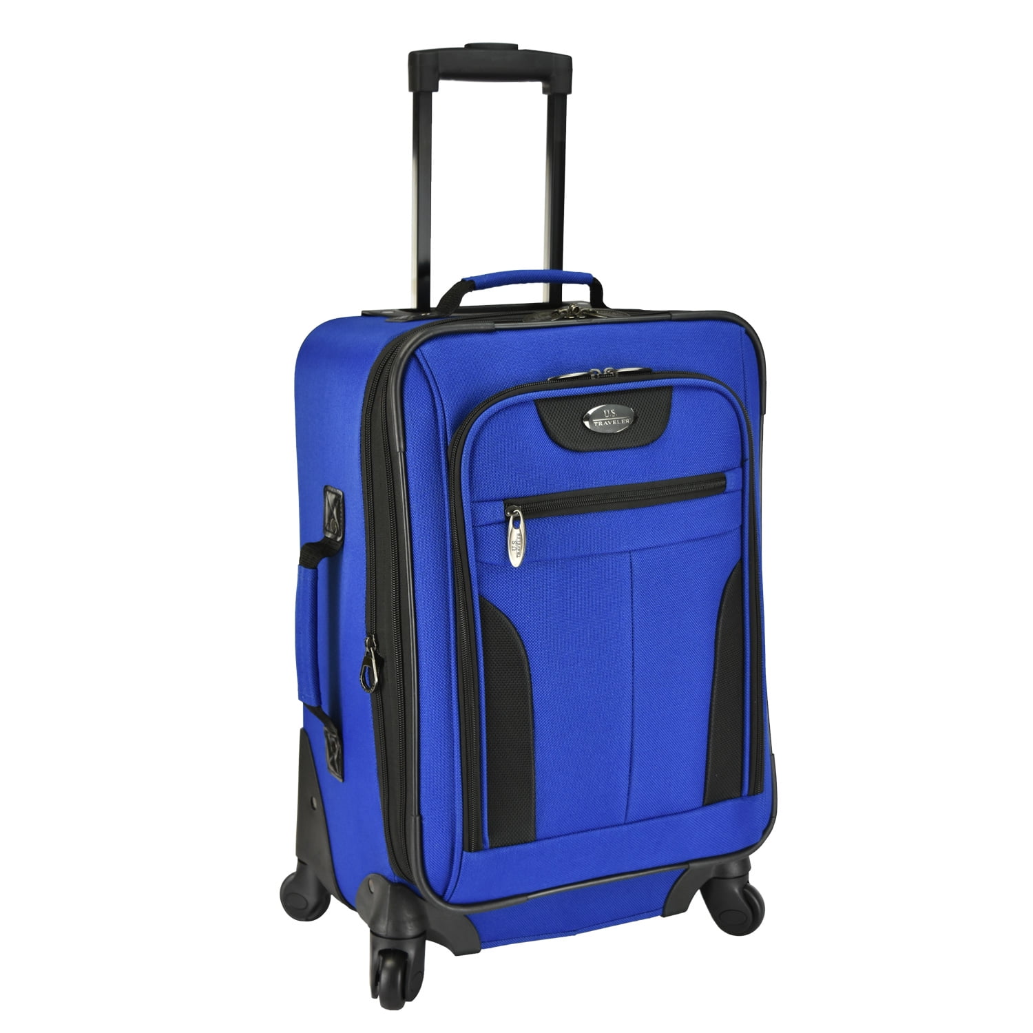 U.S. Traveler Charleville Fabric Expandable Spinner Luggage, Mazarine Blue, 20" Carry-on