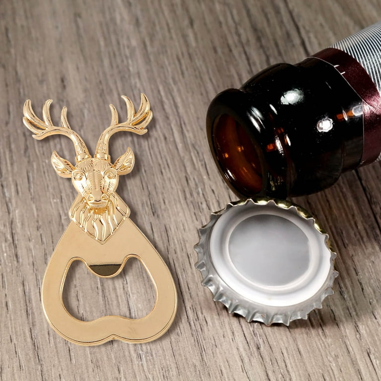 Hibro Wireless Can Opener Bottles Opener Deer Head Shaped Opener Novelty Beverage Opener Bar Kitchen Tool Gift for Wedding Christmas Birthday, Size
