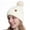 White, variant on SYMOID Warm Winter Beanie for Women, Cable Knit Cuffed Hat with Faux Faux Fur Pom Pom Hats,Size Free Size