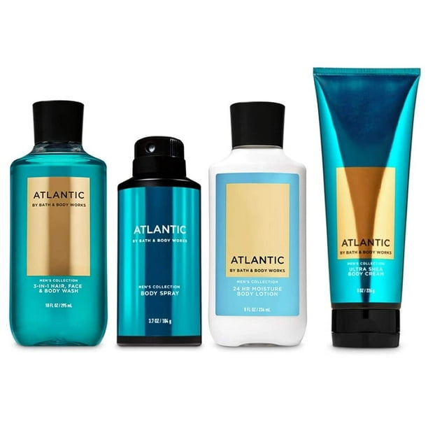 Uitscheiden Kalmte fiets BATH AND BODY WORKS ATLANTIC FOR MEN DELUXE GIFT SET - Deodorizing Body  Spray - Body Lotion - Body Wash & Body Cream - FULL SIZE - Walmart.com