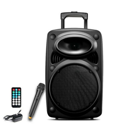 1500W Pro 12 inch Pro Series DJ Speaker Bluetooth PA System, Built-in USB & SD Card Support Radio, Battery Rechargeable, W/ Remote (Best 12 Inch Speaker For Guitar Amp)