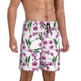 thumbnail image 2 of Balery Orchids Flowers Pantalones cortos de pijama de punto de algodón para hombre con cinturilla y bolsillos-4X-Large, 2 of 6