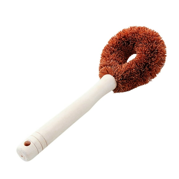 Up to 50% off! TopLLC Dish Brush With Handle, Kitchen Dish Scrub Brush For Dishes(Pot Dish Scrubber),Coconut-Fiber Bristle With Wooden Handle,Dishwashing Brush Cleaning Supplies
