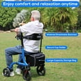 thumbnail image 6 of COSYWILL Walker with Seat,Foldable Rollator Walker,10" Wheels,Height Adjustable,Removable Back Support, 300 lbs,Blue, 6 of 9