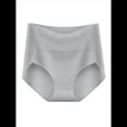 thumbnail image 3 of Ropa Interior Triangular Transpirable de Color Sólido para Mujer, Cintura Alta, Control de Abdomen y Levantamiento de Cadera. Gris L, 3 of 7