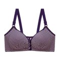 thumbnail image 4 of YUGYXL Plus Size Print Bras for Women Adjustable Bra No Rims Front Closure Daily Bras Back Smoothing Underwear Purple 40, 4 of 9