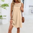 thumbnail image 5 of QUNYINEY Sleeveless Sundresses for Women Plus Size Summer Cotton Midi Yellow Tank Dress Loose Fit Lace Casual Crew Neck Lounge Dresses, 5 of 6