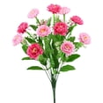 thumbnail image 4 of All Weather UV Resistant Artificial Flowers with Green Foliage, Realistic Faux Plastic Floral Bouquet, Indoor Outdoor Decor for Garden Porch Wedding Home Vase Arrangements(Pink), 4 of 7