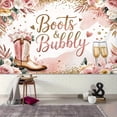 thumbnail image 4 of Boots and Bubbly Bridal Shower Backdrop Boho Western Pink Floral Wedding Photography Background Champagne Bride to Be Engagement Party Decorations Banner Supplies Photo Booth Props, 4 of 6