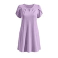 thumbnail image 6 of SOOMLON Short Summer Dresses for Women Plus Size Slit Neck Petal Sleeve Mini Dress Ruched Sundress Vacation Dresses, 6 of 6