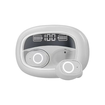 Jioakfa Wireless Earbuds Mini Ear Buds Bluetooth Headphones 5.3 Bluetooth Headsets Light-Weight Earphones With Microphone Charging Case Display For Tv Phone Pc Laptop White Size