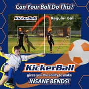 Kickerball Swerve and Curve Size 4 Soccer Ball, Soccer Training Ball with Special Curving Panels, Outdoor and Indoor Soccer Ball, Fun Soccer Ball for Kids and Adults, White and Orange