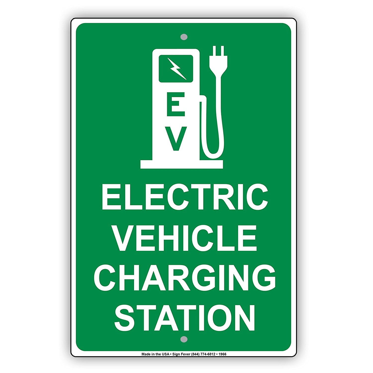 Electric Vehicle Charging Station Reserved Spot With Graphic Alert