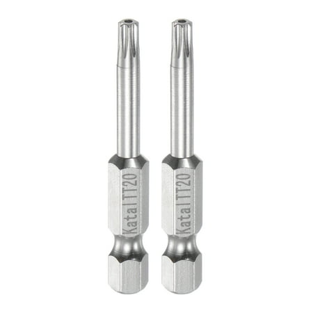 

Uxcell TT20 Magnetic Security Star 7 Point Torx Screwdriver Bit 1/4 Hex Shank 2 Length Screw Driver 2 Pack
