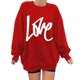 thumbnail image 1 of Gibobby Sudadera oversize mujer Sudadera de Cuello Redondo Sudadera de algodón para Mujer Sudadera Ligera(Rojo,M), 1 of 4