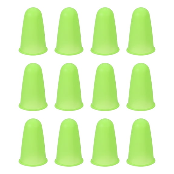 Uxcell Silicone Finger Protector, Anti-Slip Finger Cover, Finger Tips for Sewing, Green, Large Size, 12Pcs