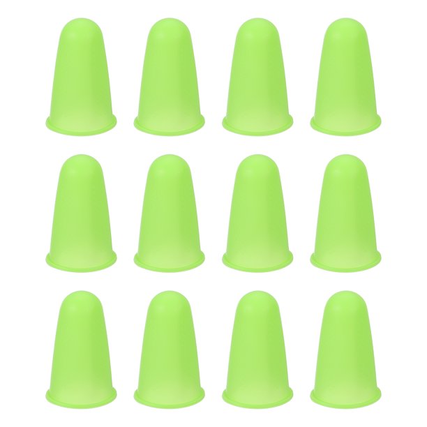 Protector de Dedos de Silicona Uxcell, Funda Antideslizante para Dedos, Puntas de Dedos para Coser, Verde, Tamaño Grande, 12Pcs